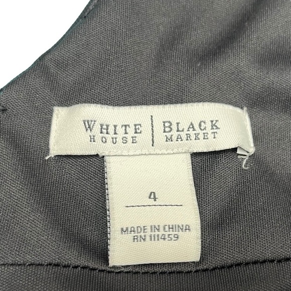 White House Black Market Black V-Neck and Back Dress Size 4 - Picture 9 of 11